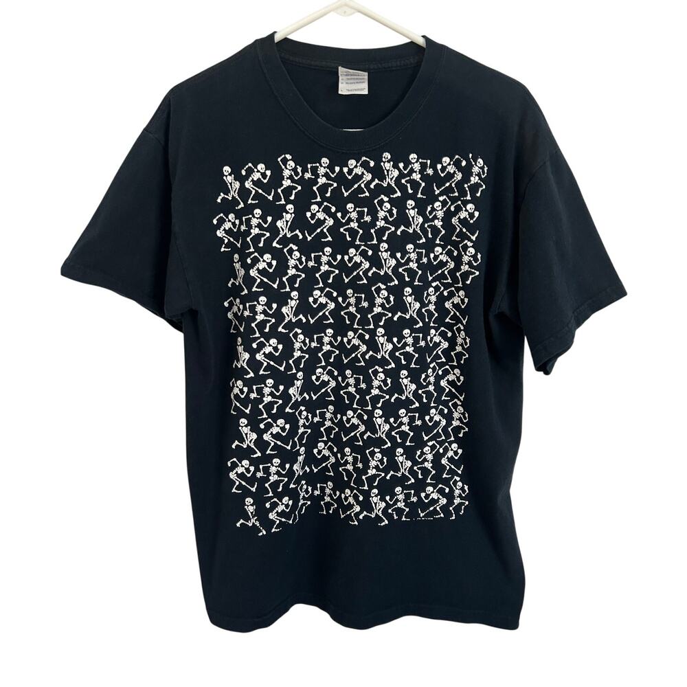 Gildan Skeleton All‑Over Graphic Tee T-Shirt Size Large